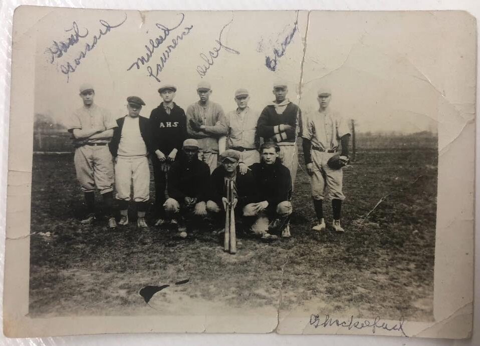 Historic baseball team photograph associated with Alger native Ray Brown.